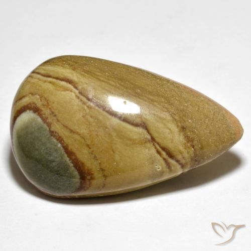 Jaspe Multicolor natural de 37.78 ct, En forma de pera, Opaco