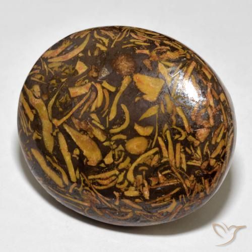 58.00ct Natural Marrón jengibre Jaspe, Ovalada, Opaco