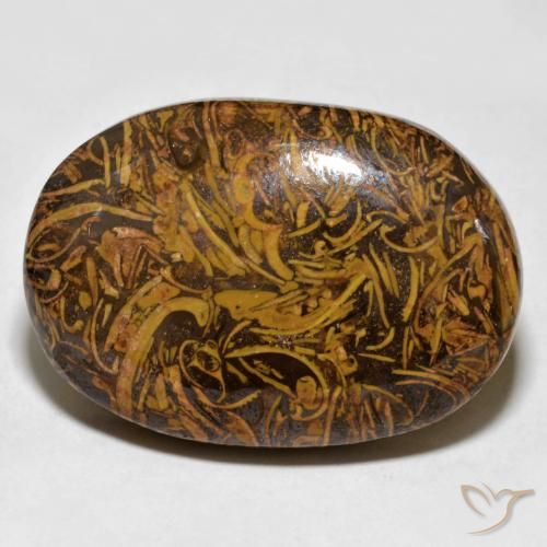 59.94ct Natural Marrón dorado Jaspe, Ovalada, Opaco