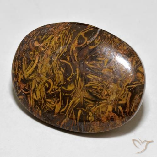 63.72ct Natural Marrón dorado Jaspe, Ovalada, Opaco