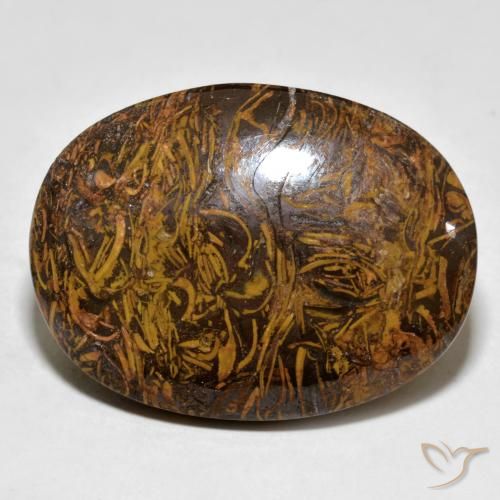 Jaspe Marrón dorado natural de 63.72 ct, Ovalada, Opaco