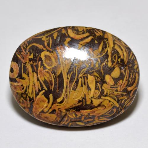 Jaspe multicolor natural de 37,59 ct, corte óvalo, opaco