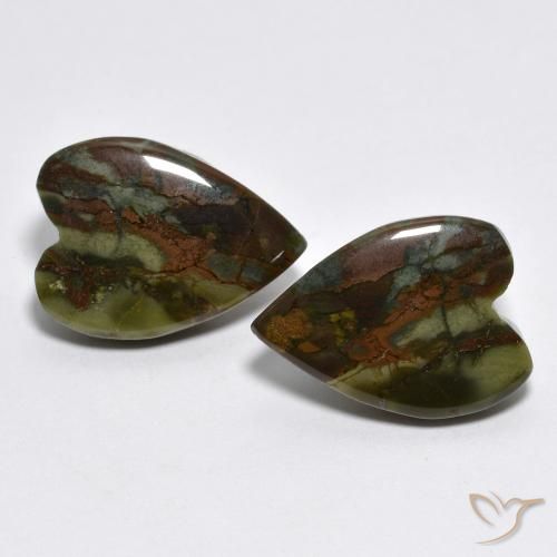 10.16ctw Natural Multicolor Jaspe, Corazón, Opaco