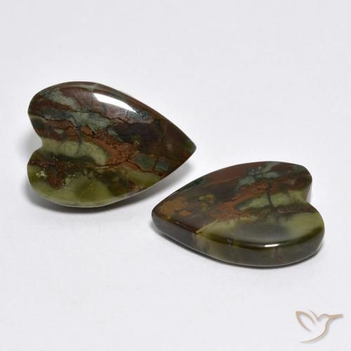 Gemas de Jaspe Multicolor natural de 10.16 ct, Corazón, Opaco