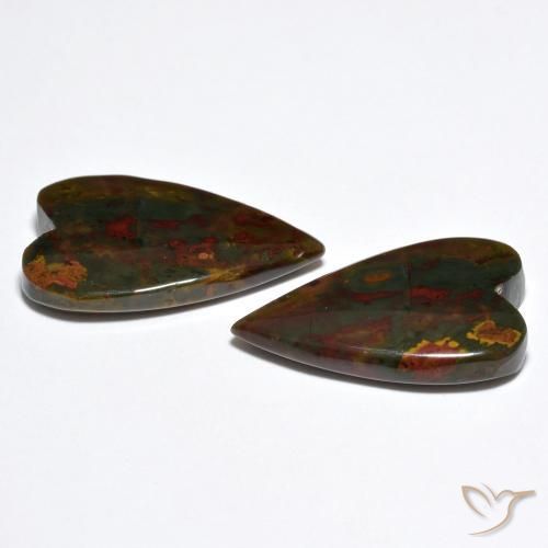 Gemas de Jaspe Multicolor natural de 15.24 ct, Corazón, Opaco