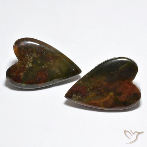 16.85ctw Natural Multicolor Jaspe, Corazón, Opaco