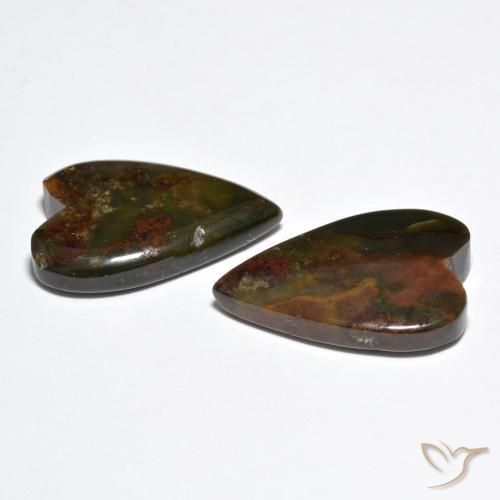 Gemas de Jaspe Multicolor natural de 16.85 ct, Corazón, Opaco