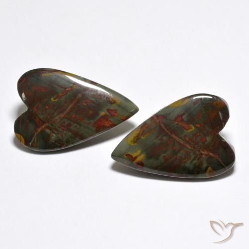 12.37ctw Natural Multicolor Jaspe, Corazón, Opaco