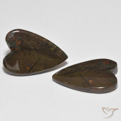 Gemas de Jaspe Multicolor natural de 10.95 ct, Corazón, Opaco
