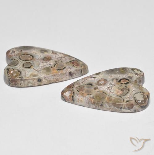 Gemas de Jaspe Multicolor natural de 16.26 ct, Corazón, Opaco