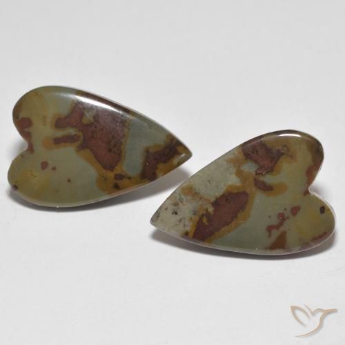 14.91ctw Natural Multicolor Jaspe, Corazón, Opaco