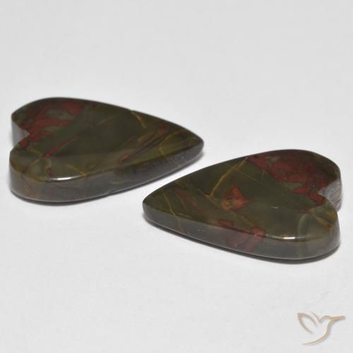 Gemas de Jaspe Multicolor natural de 16.73 ct, Corazón, Opaco