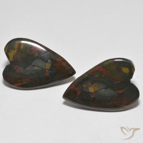 17.18ctw Natural Multicolor Jaspe, Corazón, Opaco