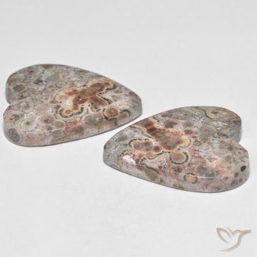 Gemas de Jaspe Multicolor natural de 22.13 ct, Corazón, Opaco