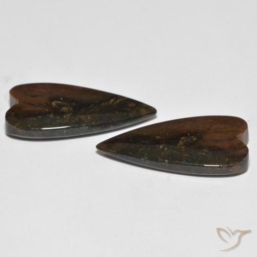 Gemas de Jaspe Multicolor natural de 12.56 ct, Corazón, Opaco