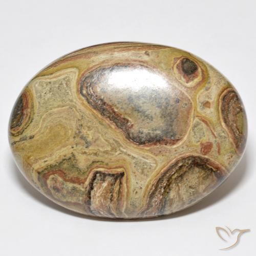 Jaspe Multicolor natural de 79.04 ct, Ovalada, Opaco