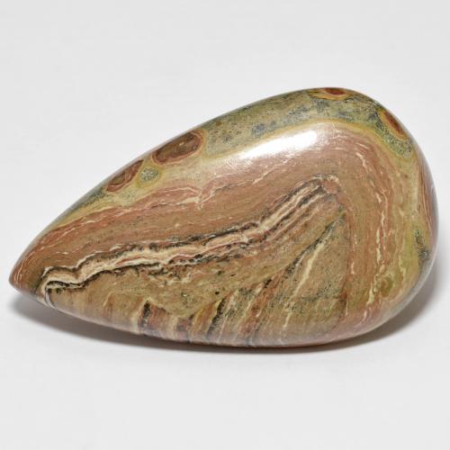 Jaspe multicolor natural de 53,59 ct, en forma de pera, opaco