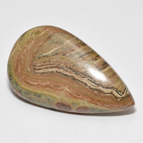 Jaspe multicolor natural de 53,59 ct, en forma de pera, opaco