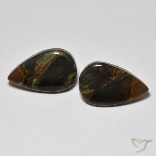 12.68ctw Natural Multicolor Jaspe, En forma de pera, Opaco