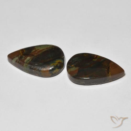 Gemas de Jaspe Multicolor natural de 12.68 ct, En forma de pera, Opaco