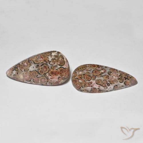 Gemas de Jaspe Multicolor natural de 25.03 ct, En forma de pera, Opaco