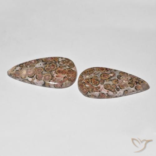 Gemas de Jaspe Multicolor natural de 25.03 ct, En forma de pera, Opaco