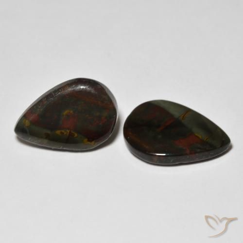 Gemas de Jaspe Multicolor natural de 11.48 ct, En forma de pera, Opaco
