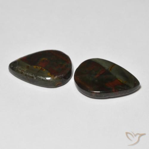 Gemas de Jaspe Multicolor natural de 11.48 ct, En forma de pera, Opaco