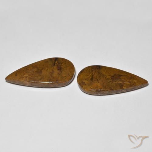 Gemas de Jaspe Multicolor natural de 14.78 ct, En forma de pera, Opaco