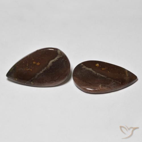 Gemas de Jaspe Multicolor natural de 18.05 ct, En forma de pera, Opaco