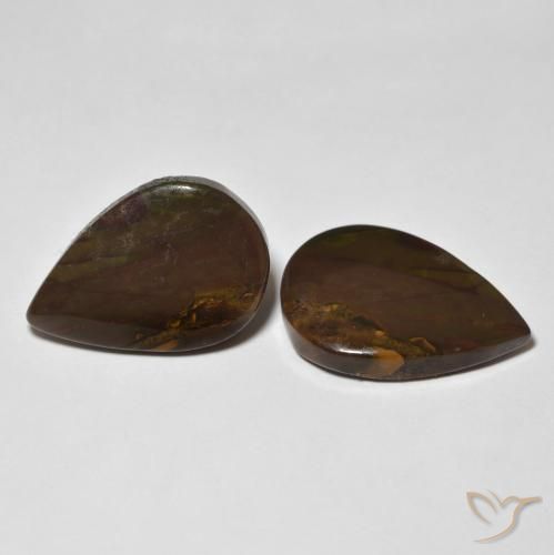 Gemas de Jaspe Multicolor natural de 16.14 ct, En forma de pera, Opaco