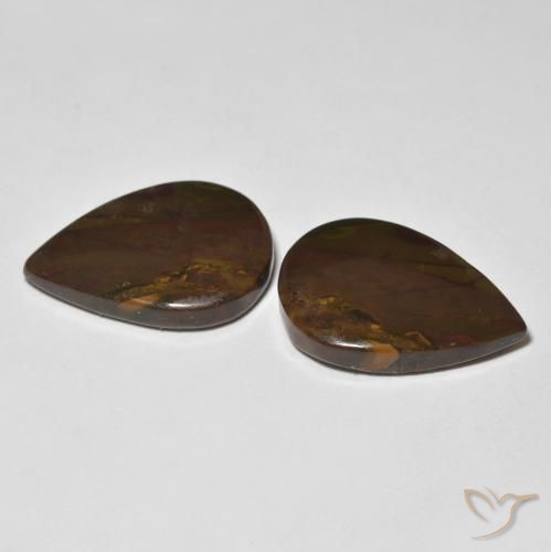 Gemas de Jaspe Multicolor natural de 16.14 ct, En forma de pera, Opaco