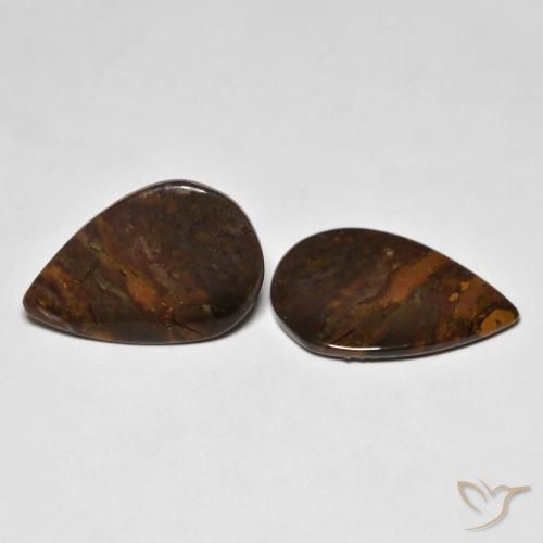 Gemas de Jaspe Multicolor natural de 11.59 ct, En forma de pera, Opaco