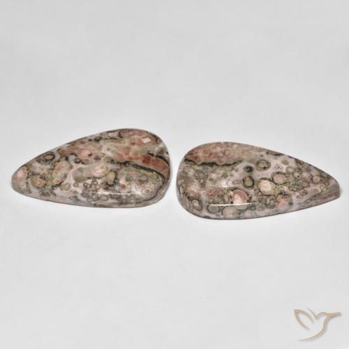 Gemas de Jaspe Multicolor natural de 26.15 ct, En forma de pera, Opaco
