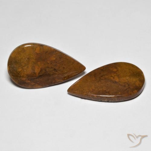 Gemas de Jaspe Multicolor natural de 21.10 ct, En forma de pera, Opaco
