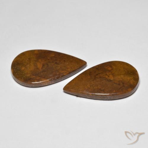 Gemas de Jaspe Multicolor natural de 21.10 ct, En forma de pera, Opaco
