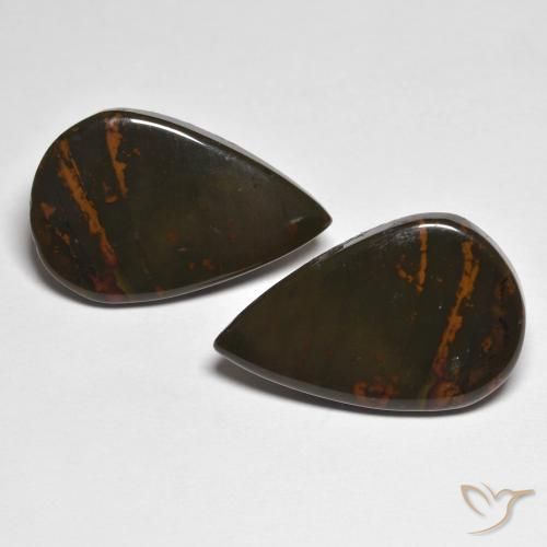 17.75ctw Natural Multicolor Jaspe, En forma de pera, Opaco