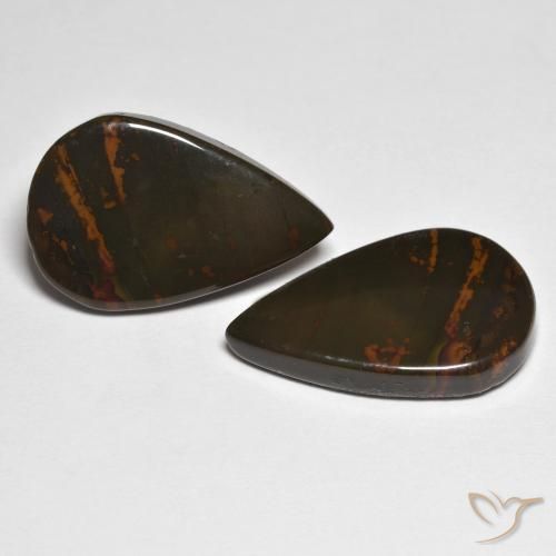 Gemas de Jaspe Multicolor natural de 17.75 ct, En forma de pera, Opaco