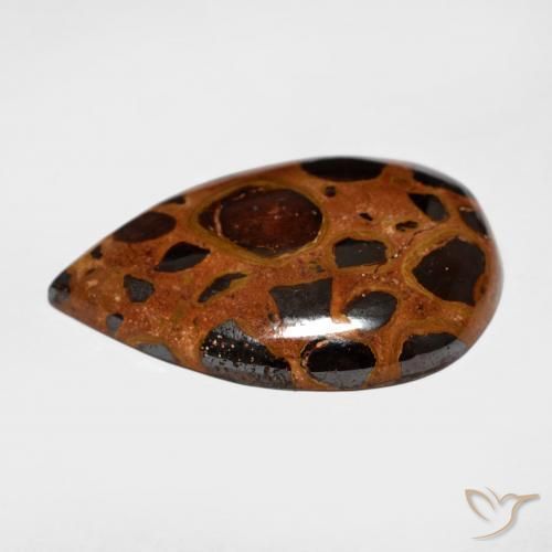 Jaspe Multicolor natural de 15.69 ct, En forma de pera, Opaco