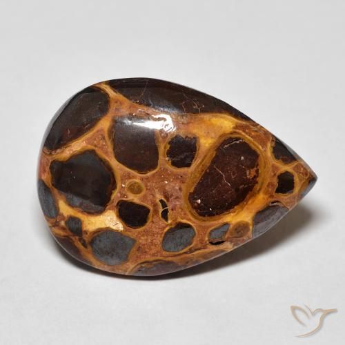 Jaspe Multicolor natural de 11.12 ct, En forma de pera, Opaco