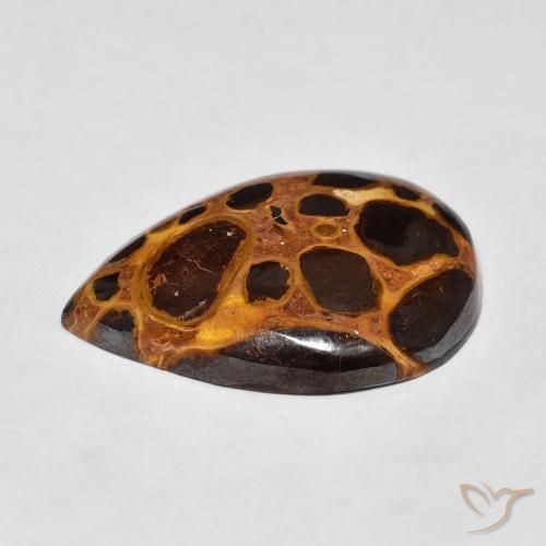 Jaspe Multicolor natural de 11.12 ct, En forma de pera, Opaco