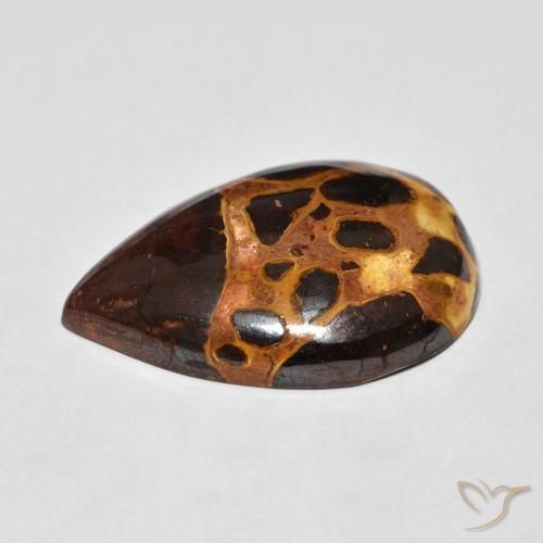 Jaspe Multicolor natural de 17.96 ct, En forma de pera, Opaco