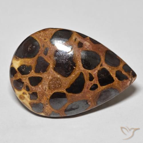 Jaspe Multicolor natural de 21.35 ct, En forma de pera, Opaco