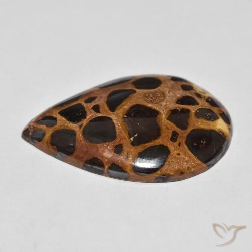Jaspe Multicolor natural de 21.35 ct, En forma de pera, Opaco