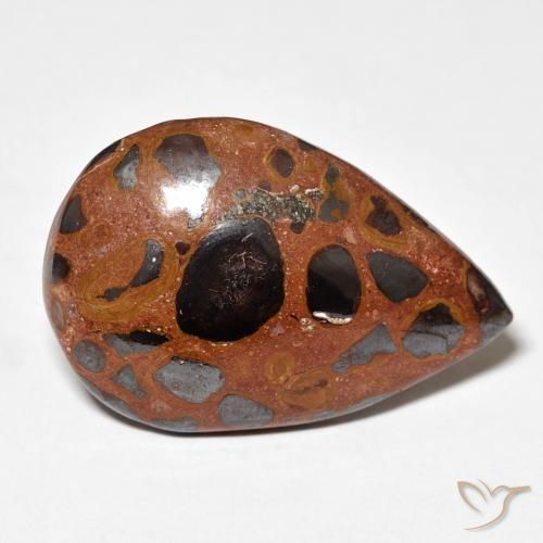 Jaspe Multicolor natural de 16.44 ct, En forma de pera, Opaco