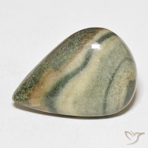 21.96ct Natural Multicolor Jaspe, En forma de pera, Opaco