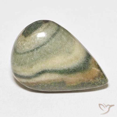 Jaspe Multicolor natural de 21.96 ct, En forma de pera, Opaco