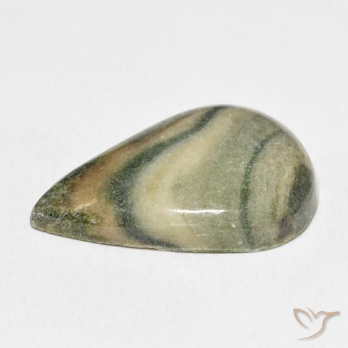 Jaspe Multicolor natural de 21.96 ct, En forma de pera, Opaco
