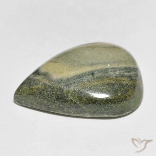 Jaspe Multicolor natural de 27.42 ct, En forma de pera, Opaco