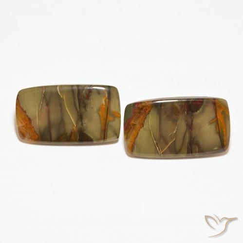 25.40ctw Natural Multicolor Jaspe, Forma Cojín, Opaco